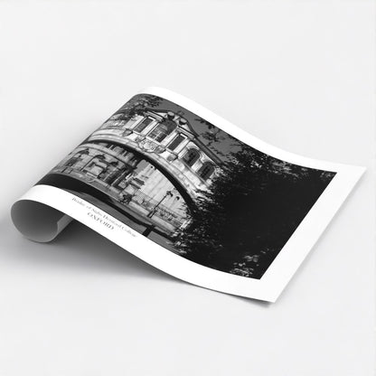 B&W Travel poster print showing the Bridge of Sigh, Hertford college Oxford university