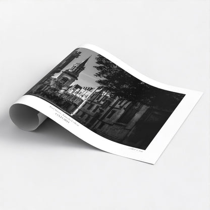 Souvenir poster print  Of Turl Street Oxford with Lincoln college spire. 