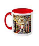 Queens college oxford library mug red