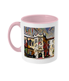 Hertford College Oxford mug with pink handle