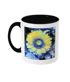 Sunflower Alumni mug with black handle