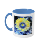 Sunflower Alumni mug with light blue handle