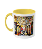 Queens college oxford library mug yellow