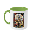 Queens College Oxford Mug with light green handle