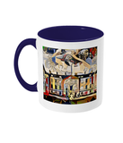 Humanities Oxford College Mug with navy blue handle
