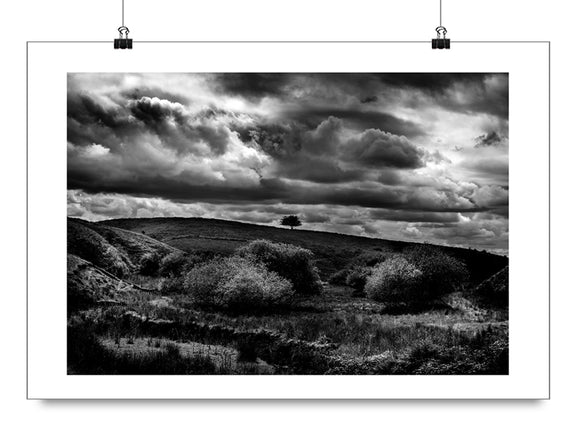 B&W Art Print Cheesden Valley Lancashire England UK