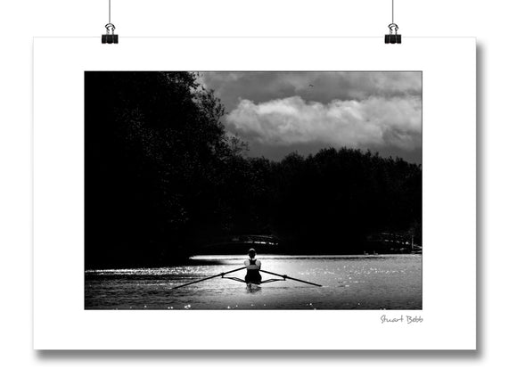 B&W A3 Print rowing Oxford