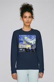 Balliol College Oxford ladies navy organic cotton sweatshirt with art design
