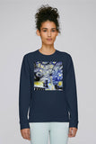 Christ Church College Oxford University women's navy organic cotton sweatshirt with art design