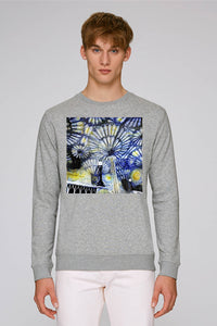 Christ Church College Oxford University men's grey organic cotton sweatshirt with art design
