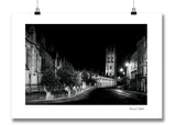 B&W print Oxford High Street with Magdalen Tower