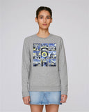 Oxford University women's grey organic cotton sweatshirt with art design