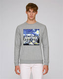 Oriel College Oxford men's grey organic cotton sweatshirt with art design