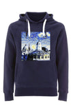 Sheldonian Oxford University  navy organic cotton hoodies with art design