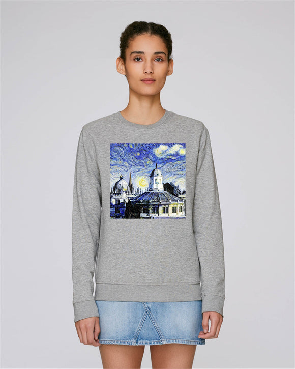 Sheldonian Spires of Oxford University Women's grey organic cotton sweatshirt with art design