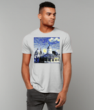Oxford University Spires Men's Organic cotton grey t-shirt with art design