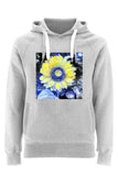 Van-gogh sunflower unisex grey organic cotton hoodie