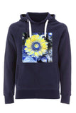 Van-gogh sunflower unisex navy organic cotton hoodie