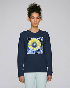 Van-Gogh sunflower organic cotton navy sweatshirt
