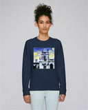 Trinity College Oxford organic cotton ladies navy sweatshirt with art design