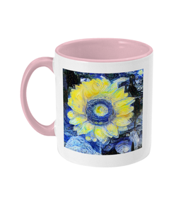 Sunflower Alumni mug with light blue handle
