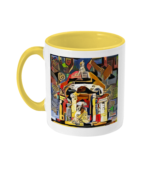 Queens college Oxford mug yellow