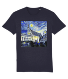 Balliol College Oxford University unisex navy organic cotton t-shirt with art design