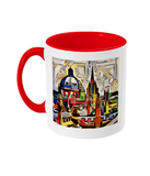 Oxford Spires mug with red handle